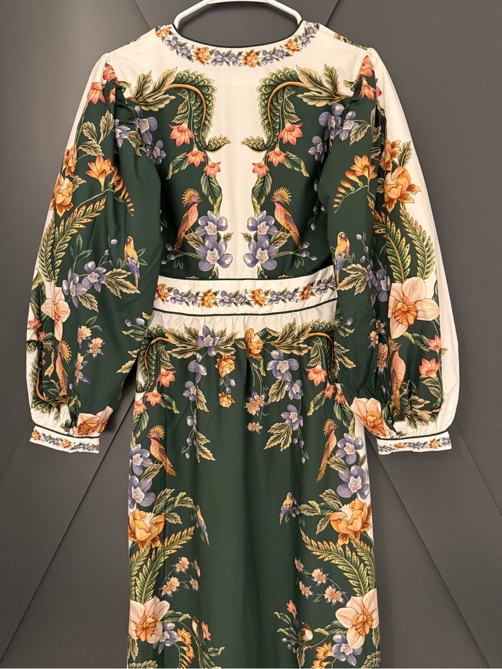 FARM Rio Green White Nature V-Neck Buttoned Floral Maxi Dress - Picture 10 of 10